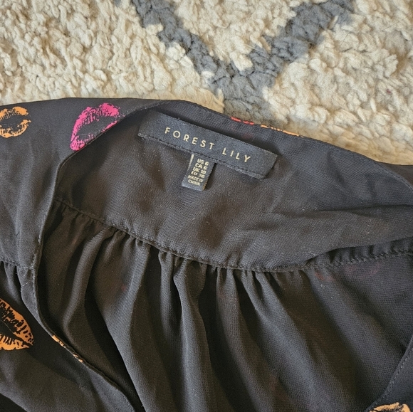 Forest Lily true wrap valentines novelty print mini dress size 6 - Picture 7 of 7